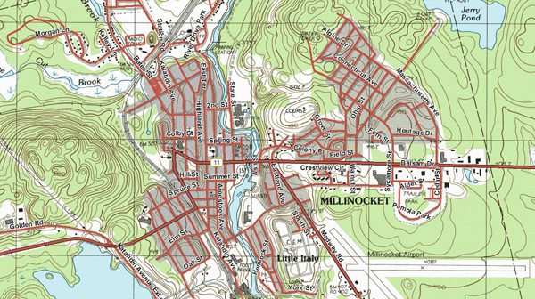Millinocket Street Map